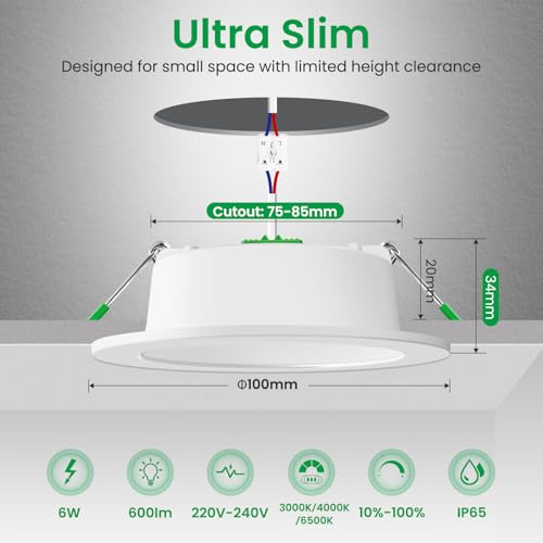 Spoturi LED incastrabil 6W IP65 dimabil, set 12 buc - Alusso Lighting