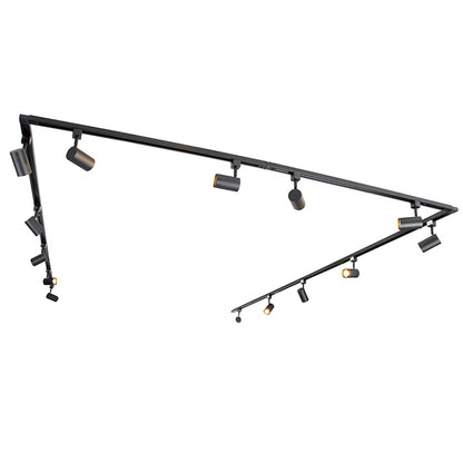 Sistem sina iluminat 1 faza Jeana 14 spoturi + Qazqa + negru, GU10 LED