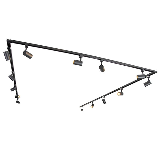 Sistem sina iluminat 1 faza Jeana 14 spoturi + Qazqa + negru, GU10 LED