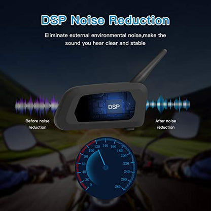 Intercom casca moto V6 Pro EJEAS, full duplex, 1200 m, 6 rideri