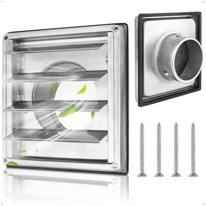 Grila aerisire Ø100mm 4 inch cu supapa sens 304 inox, anti-insecte