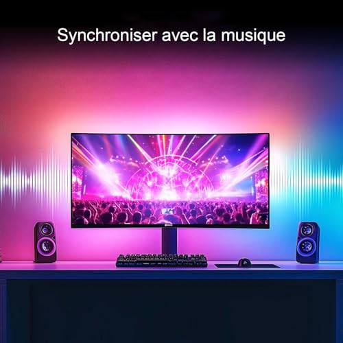 Banda LED RGBIC Lumtang pentru monitor, sincronizare culoare si muzica