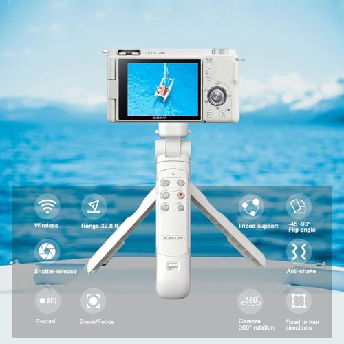 Trepied wireless AODELAN pentru Sony ZV-E10,ZV-1,ZV-1 II, ZV-1F, a6100, a6400, a6600, a7 III, a7R III, a7R IV, a9, a9 II, telecomanda Bluetooth