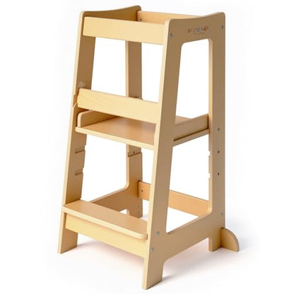 Turn Montessori Stepup pentru copii 18 luni–4 ani, scaun inaltabil cu treapta