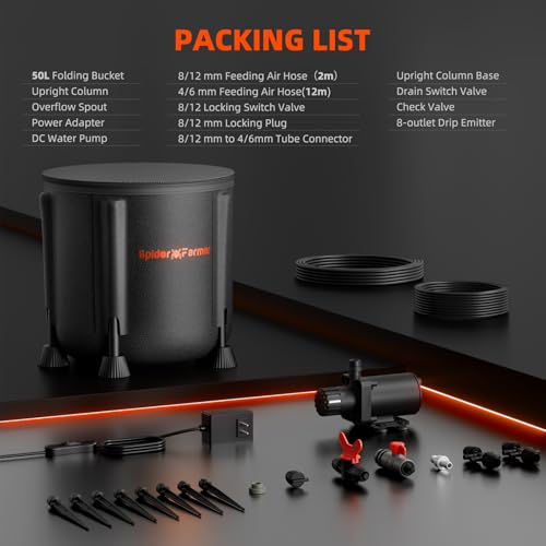 Sistem irigare automata Spider Farmer 50L, pompa 25W, senzor nivel scazut