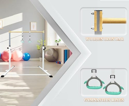 Bara gimnastica copii HomeSun, reglabila 90-150 cm, 100 kg