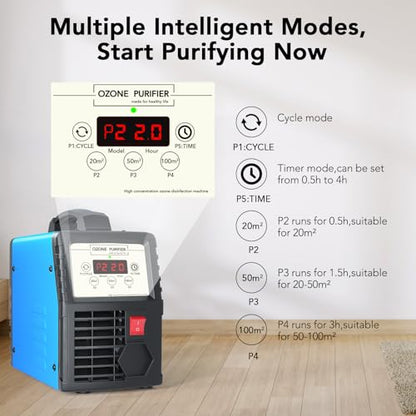 Generator de ozon FELLAT O3, purificator aer 10000 mg/h, capacitate mare cu temporizator, pentru garaj, hotel, dormitor si auto