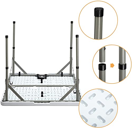 Masa plianta patrata 87 cm HollyHOME, alba, compacta pentru balcon si