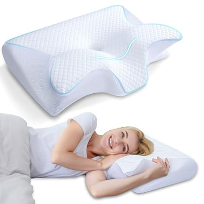 Perna ergonomica cervicala 2-in-1 HOMCA, spuma memorie, suport gat