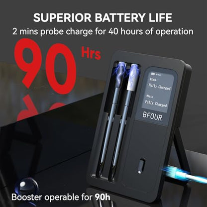 Termometru carne wireless cu 2 sonde impermeabile BFOUR + afisaj LCD