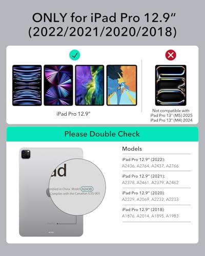 Tastatura cu husa pentru iPad Pro 12.9 ESR, stand reglabil, magnetica detasabila