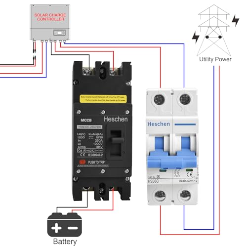 Intrerupator automat MCCB HSM3DC-250 Heschen + 2P DC1000V 250A PV