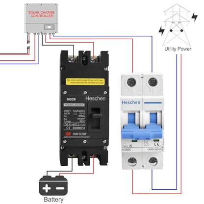 Intrerupator automat MCCB HSM3DC-250 Heschen + 2P DC1000V 250A PV