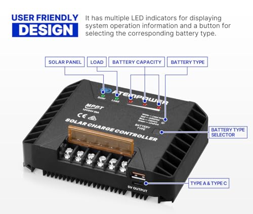 Controller MPPT 20A 12V/24V ATEM POWER + incarcare automata PV