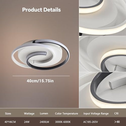 Plafoniera LED dimabila cu telecomanda, 32W lumina alba, intensitate reglabila, design modern pentru living si dormitor