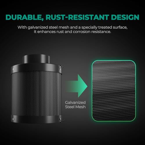 Filtru carbon activ 100 mm MARS HYDRO + control miros, miez carbon inlocuibil