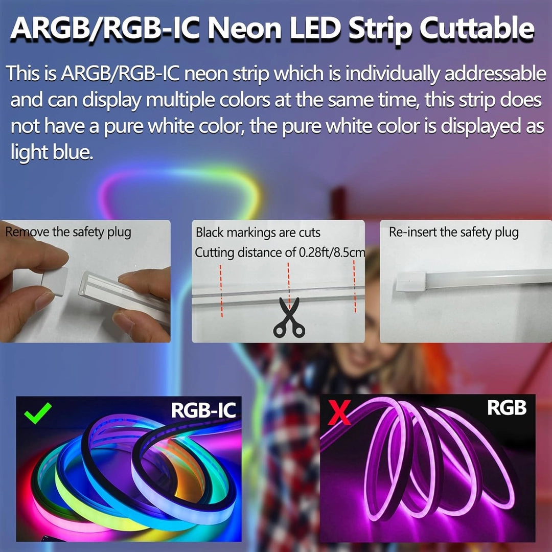 Banda Led Neon Adresabila RGB+IC flexibila, 24V, IP67