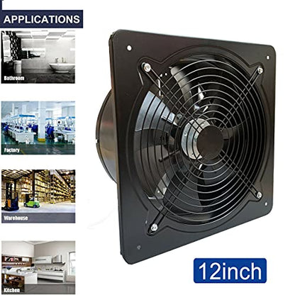 Ventilator axial industrial 12 inch PQS25 + ECUTEE + 120W, 2650 m3/h, metal