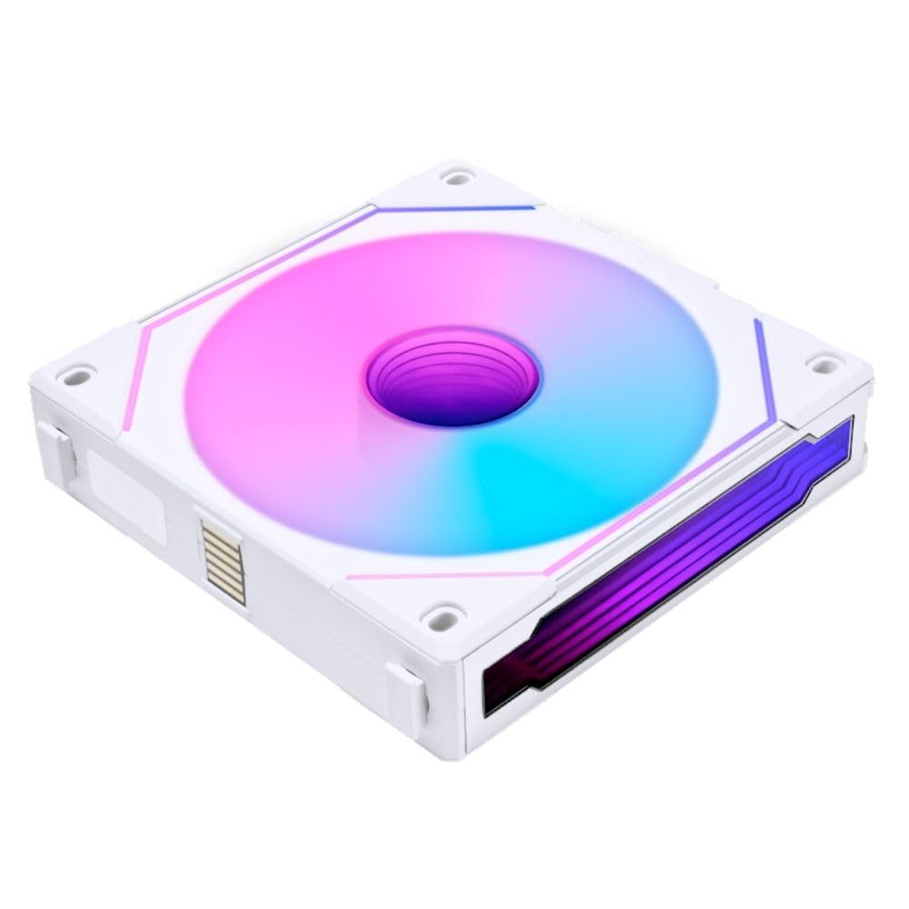 Lian Li UNI Fan SL-Infinity 120-Triple Pack-ARGB Fan-Infinity Mirror-Daisy-Chain Design-Customizable Lighting Effects-One Cable Connection-with Controller-White-(UF-SLIN120-3W)