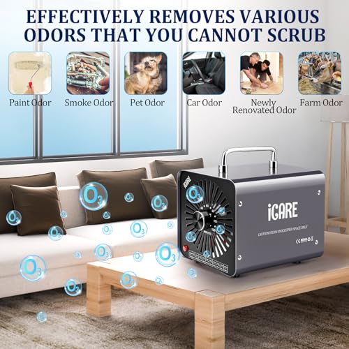 Generator ozon 30000 mg/h ICARE cu timer 120 min, eliminare mirosuri 300 mp