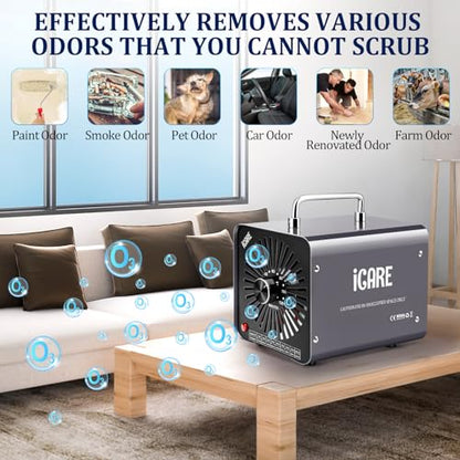 Generator ozon 30000 mg/h ICARE cu timer 120 min, eliminare mirosuri 300 mp