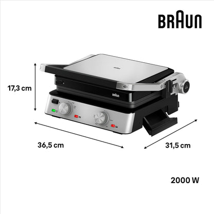 Grill electric Braun MultiGrill 7 CG7020 3 in 1, 2000 W, 230 C