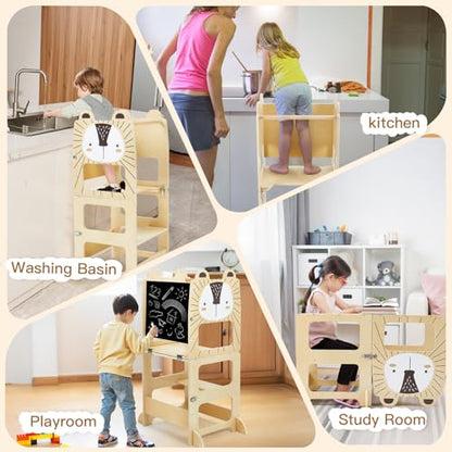 Turn Montessori pliabil 2-in-1 + Scaun labebe, format mare, de la 1 an