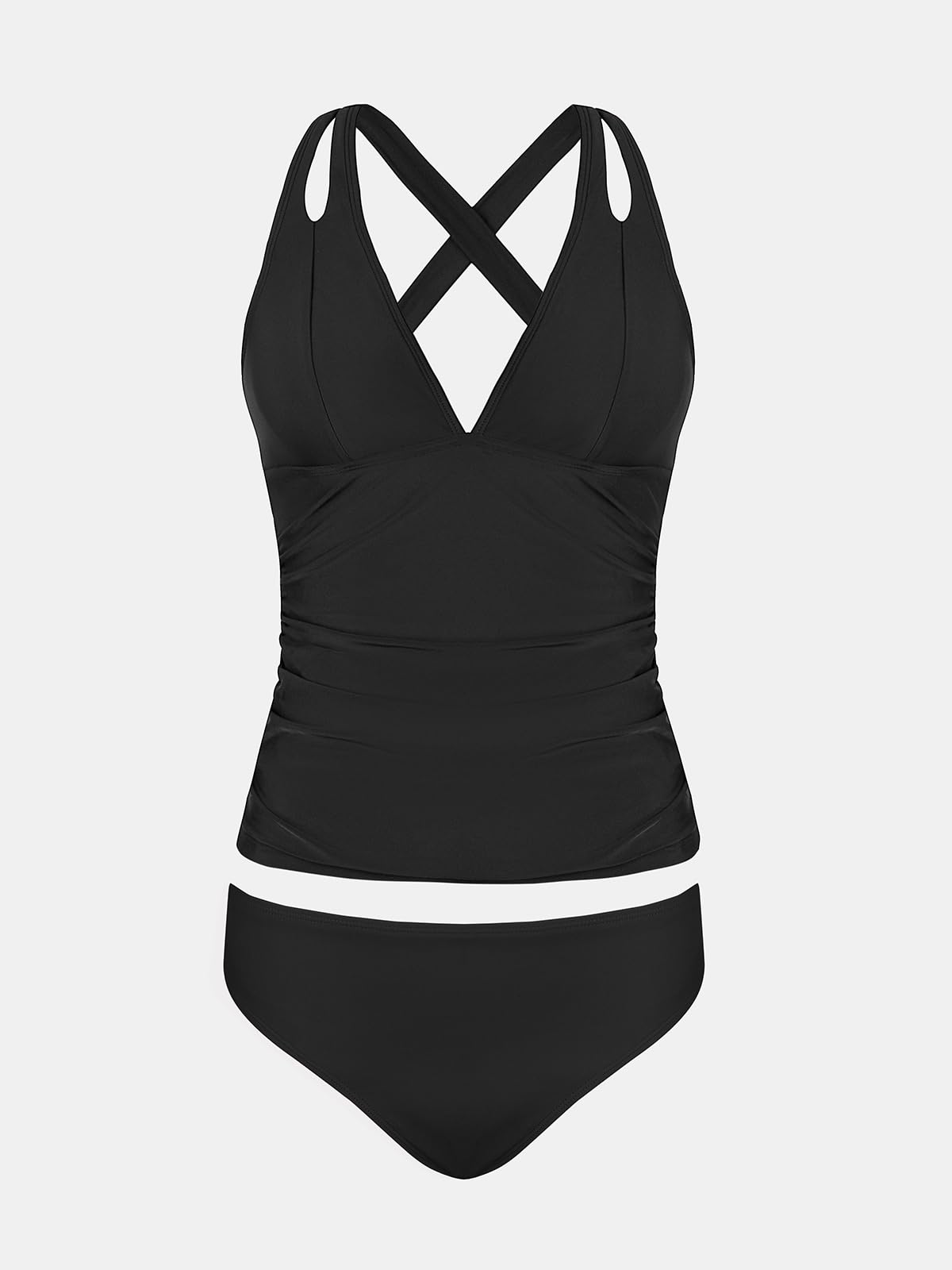 Costum de baie XL - CUPSHE Tankini V Neck Crisscross Reglabil