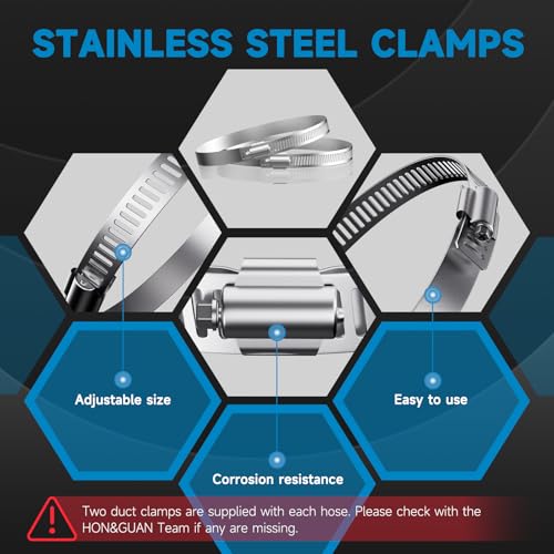 Furtun evacuare 125 mm 5 m Hon&Guan, PVC aluminiu flexibil cu 2 coliere