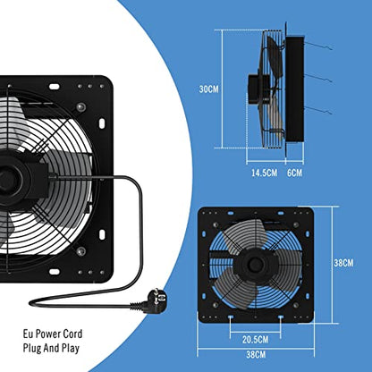 Ventilator extractor cu admisie si evacuare de 300 mm, 1520 m³/h, ventilatie industriala pentru sera/garaj – 300 mm Aygrochy 12 inch, 895 CFM, 56W