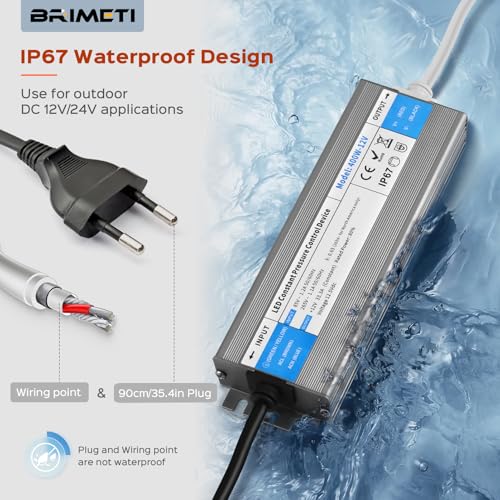 Transformator LED 220V-24V 300W IP67 cu plug - BRIMETI, driver LED 12.5A