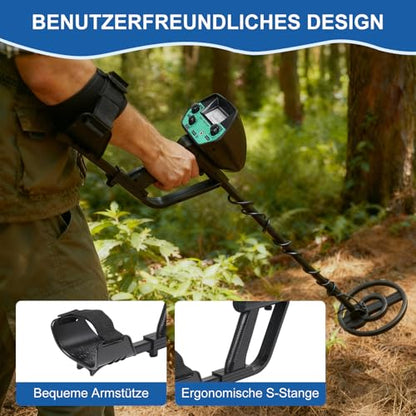 Detector de metale pentru copii 12+, detector profesional cu functie de precizie si mod DISC, adancime detectie pana la 1m