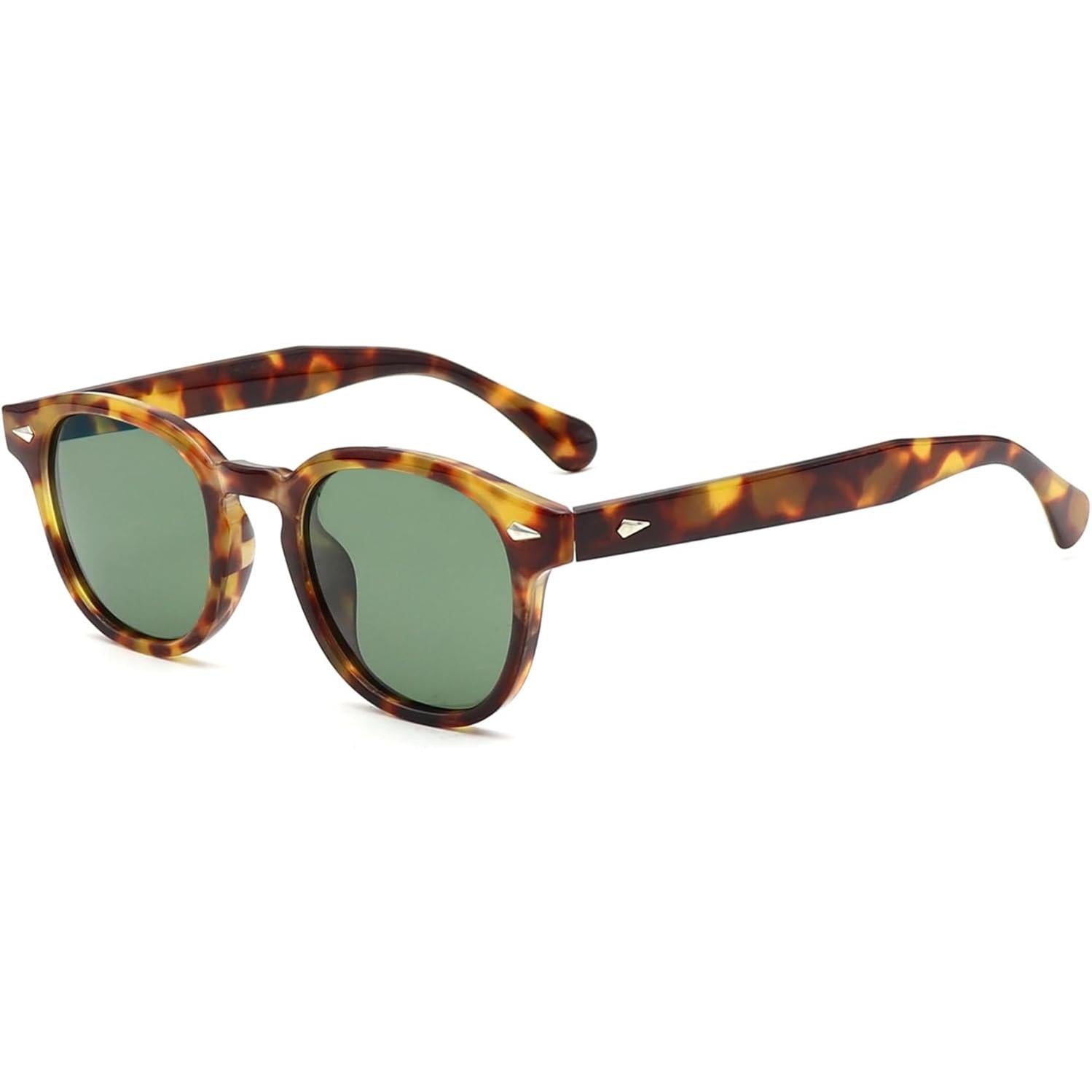 HWYYLX Retro Oval Polarized Sunglasses For Men Women, Vintage Depp Style Round Sunglasses, Fashion UV400 Protection Tinted Lens Carnival Sun Glasses