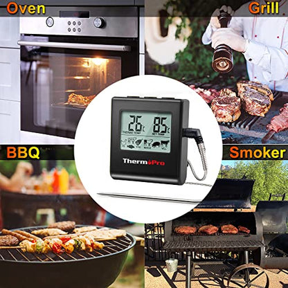 Termometru digital carne TP16B ThermoPro cu sonda inox lunga si timer
