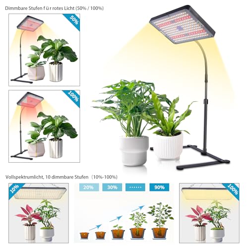 Lampa LED crestere plante 242 LED cu timer 4/8/12h EWITTTI, telecomanda