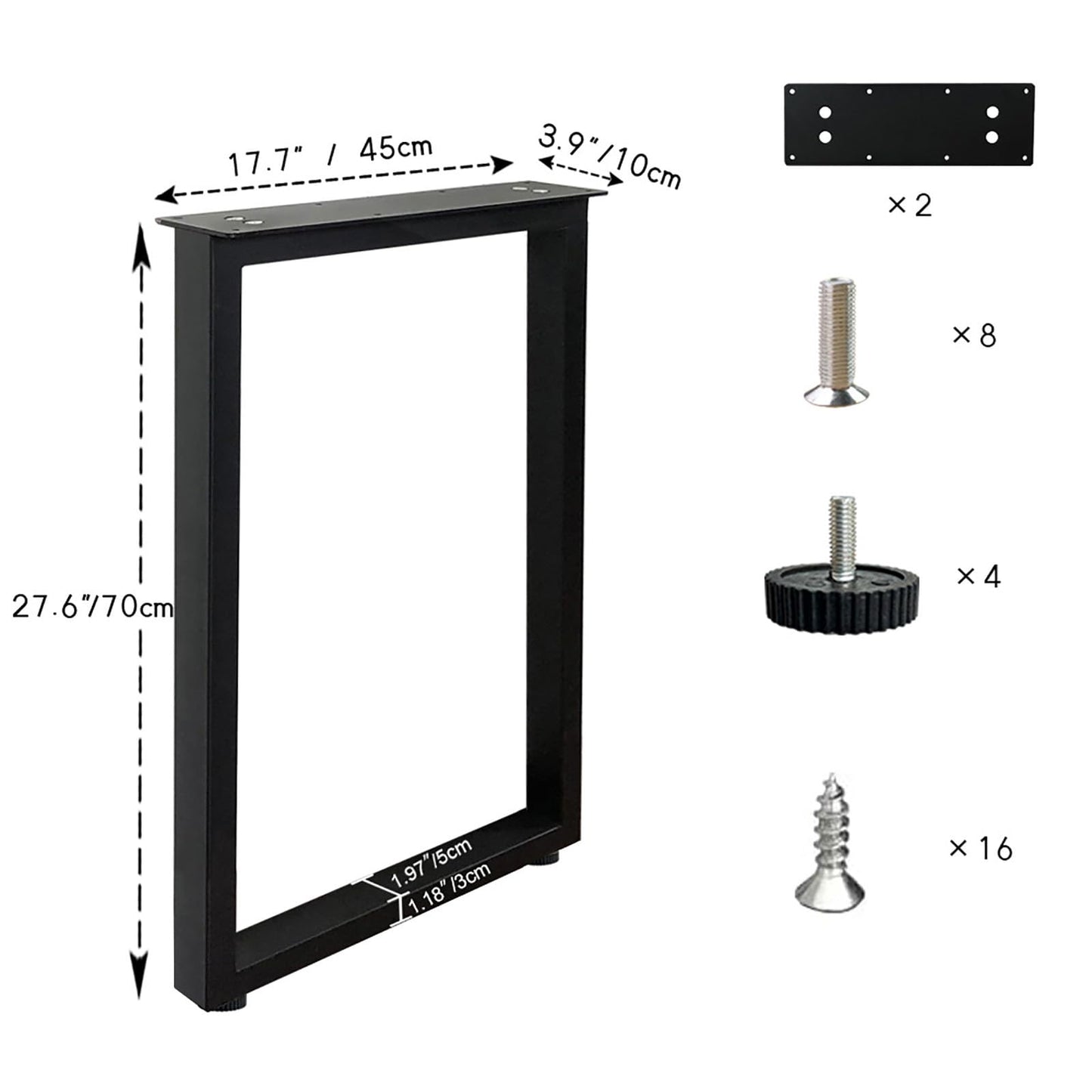 Picioare mobilier Jahof JH231214 otel 400 kg, 70 cm