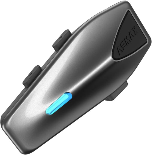 S1 Motorcycle Bluetooth Headset, 8 Riders Mesh Helmet Communication Systems with FM Radio, AI Voice Control Motorcycle Intercom, 60 Min Fast Charging, Auto Volume Control for ATV (S1-1 Pack)