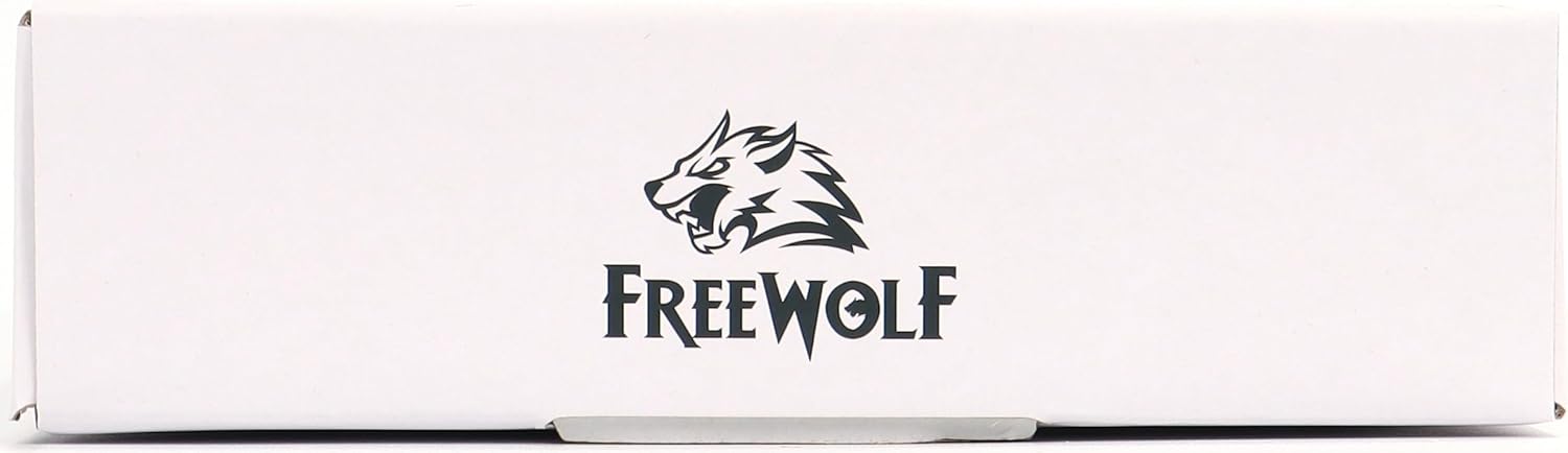 FREEWOLF K8 Wireless Hot Swap Mechanical Gaming Keyboard, Wired RGB Rainbow Backlit Keyboard Red Switch, Bluetooth 5.0/2.4Ghz/USB- C Tri Mode with 4000mAH Battery, US Layout for Mac/Win - Blue/White