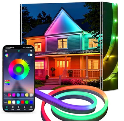 Banda led neon RGB 20m Calflux Bluetooth, RGB si IP65