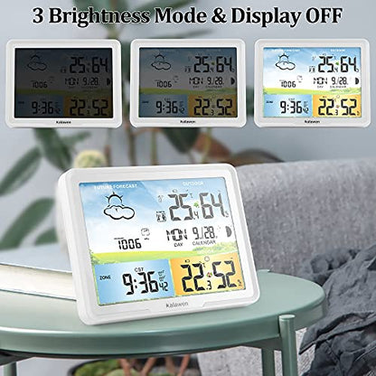 Statie meteo wireless cu senzor exterior Kalawen + ecran color DCF
