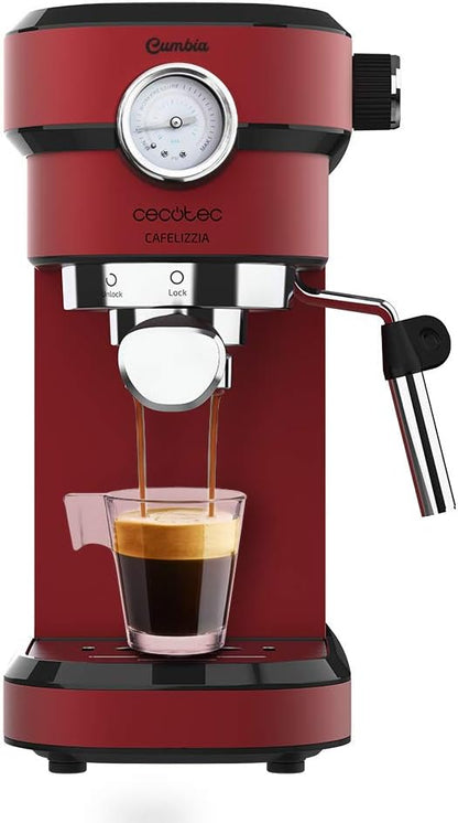 Espressor Cecotec Cafelizzia 790 Shiny Pro 1350W cu manometru, rosu
