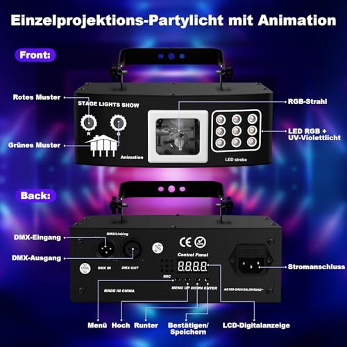 Lampa Disco Disco Light  2D RGB cu DMX 512, control muzica si telecomanda