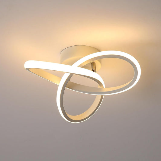 Comely LED Ceiling Light, 22 W, 2500 lm, Modern, Warm White Light, 3000 K, Creative Flower Shape, Acrylic Lamp, White, for Bedroom, Dining Room, Kitchen, Hallway, Balcony