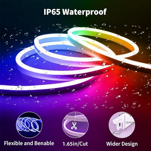 Banda LED Neon RGB 10m iNextStation, 24V waterproof, Music Sync, control aplicatie