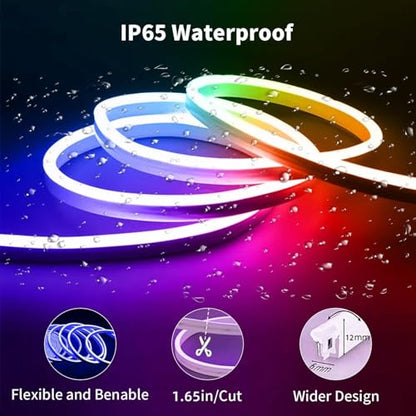 Banda LED Neon RGB 10m iNextStation, 24V waterproof, Music Sync, control aplicatie