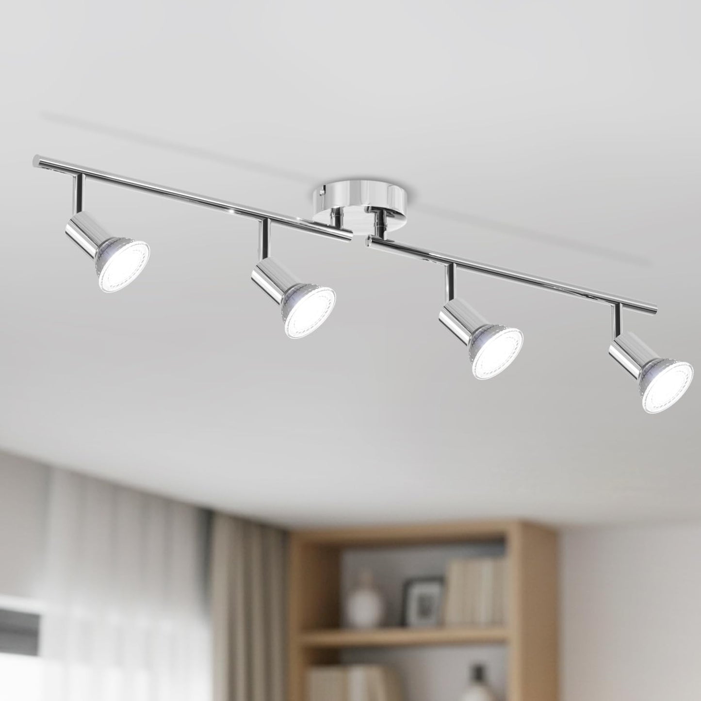 Spotlight plafon LVWIT 4 Way GU10 40W, alb, metal