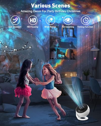 Proiector stele Starry Sky Mexllex + 12 discuri planete, LED pentru tavan
