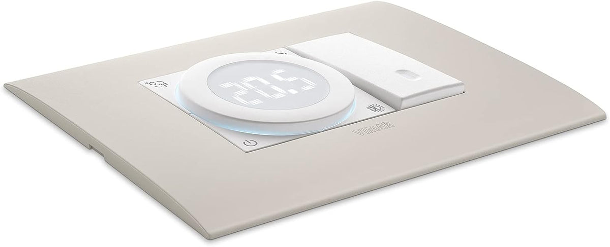 Termostat On/Off VIMAR 02970.B cu iluminare LED, alb, pentru Eikon, Arke si Plana