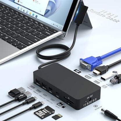 Docking Station Surface Dock Microsoft, 3 afisaje 4K HDMI+VGA, USB
