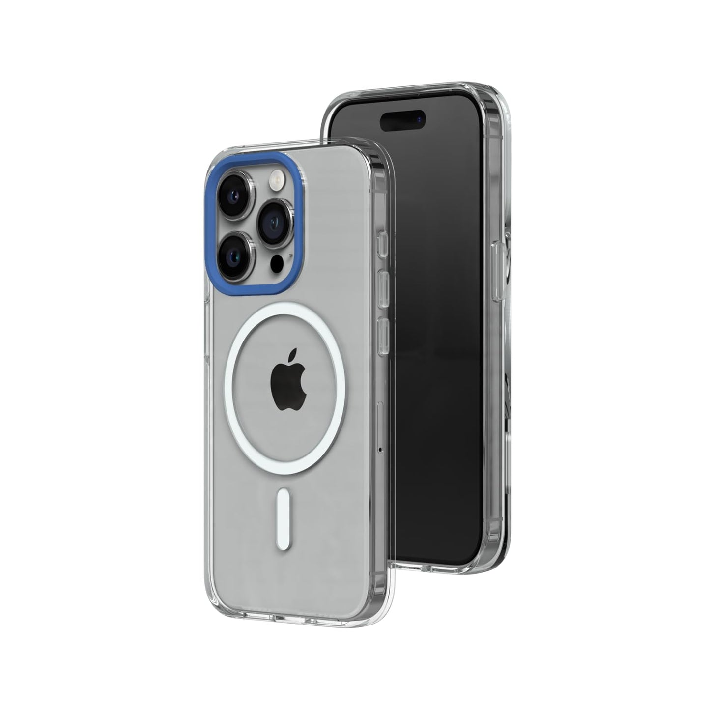 RHINOSHIELD Clear Case Compatible with Magsafe for [iPhone 15 Pro Max] | Superior Magnetic, Advanced Yellowing Resistance, Crystal Clear, Protective Clear Phone Case - White Camera Ring